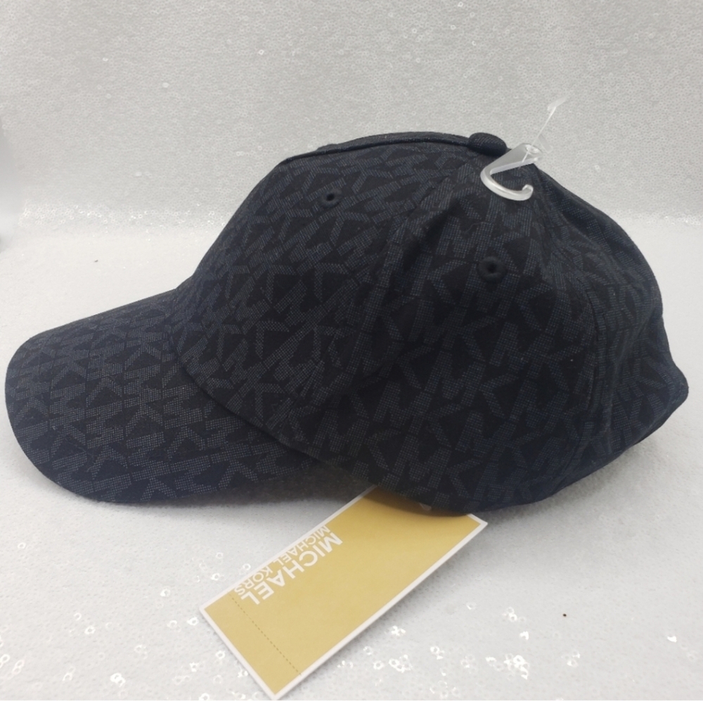 Michael Kors Women's Adjustable  Baseball Cap Black  MK Logo 100% Cotton